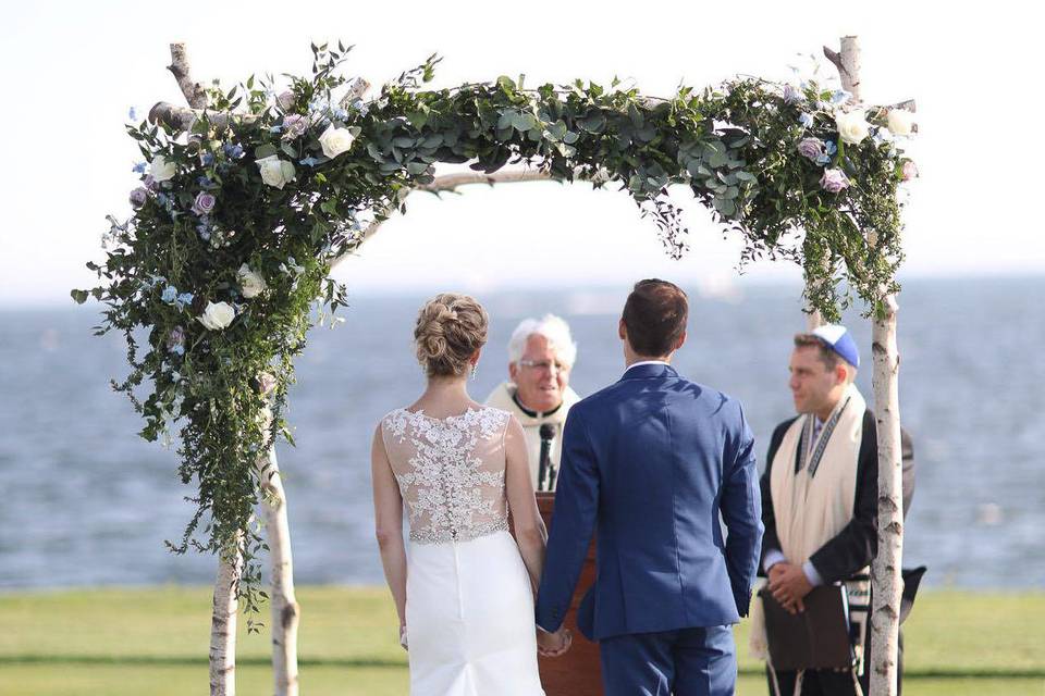 The bride and groom