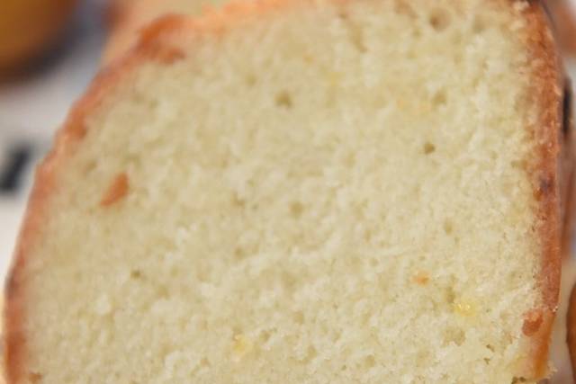 Lemon Pound cake with lemon glaze drizzled down the sides