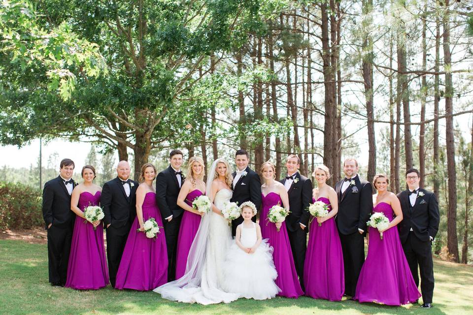 Purple wedding party