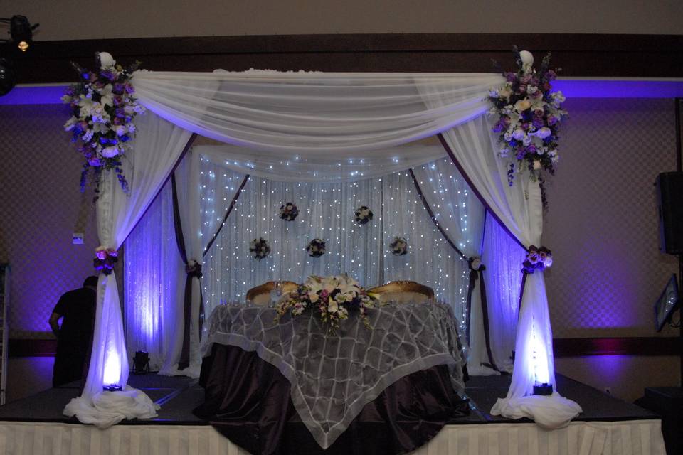 The stage for the newlyweds