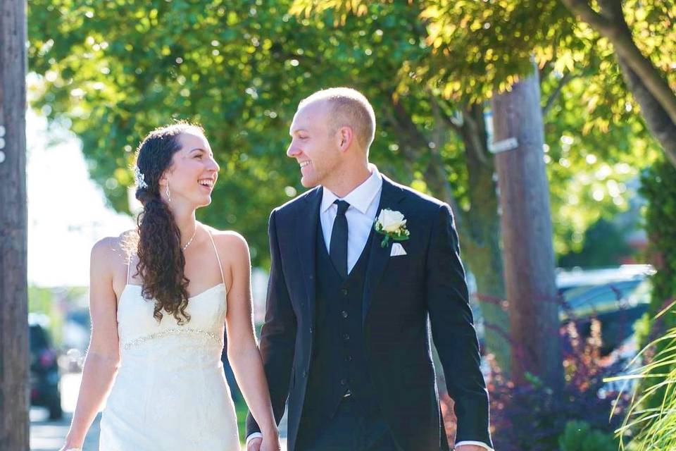 Newlyweds Outside