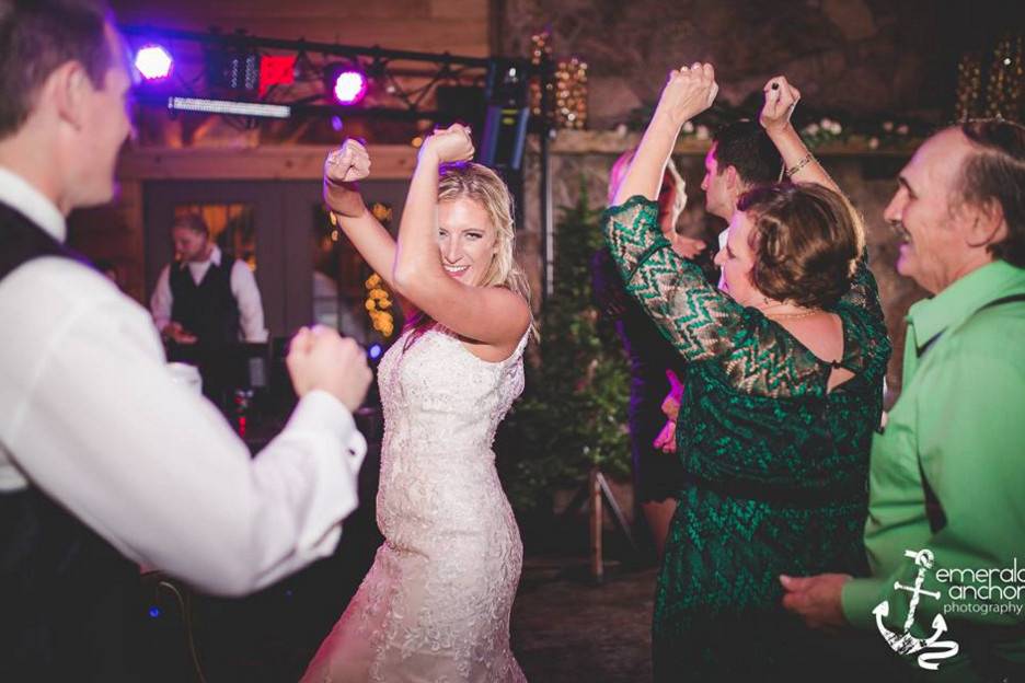 The bride dancing