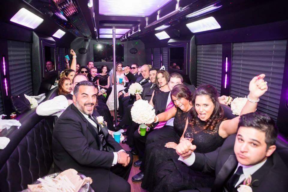 Inside the limo