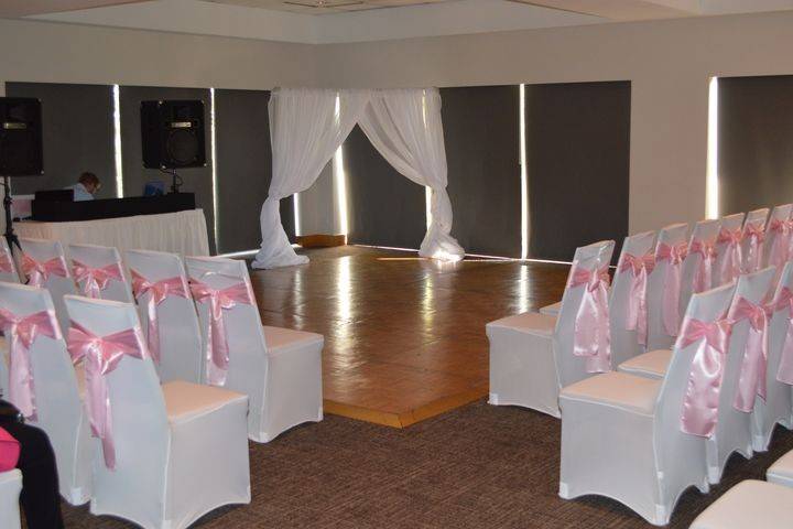 Intimate indoor ceremony setup