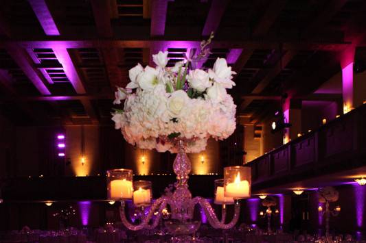 Table setup with centerpiece