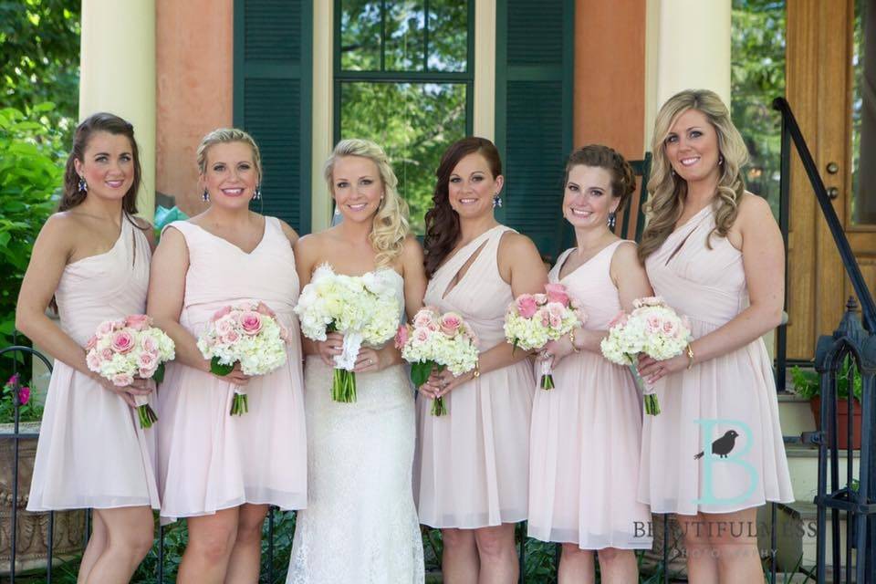 Pink wedding bridesmaids