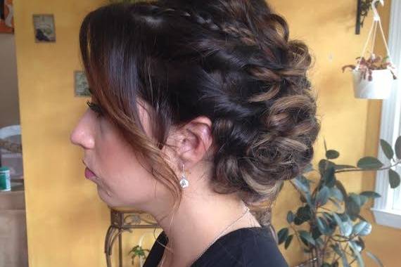 Side braid updo