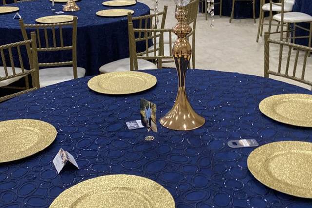 Blue and gold color scheme