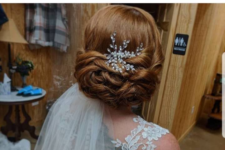 Updo with veil