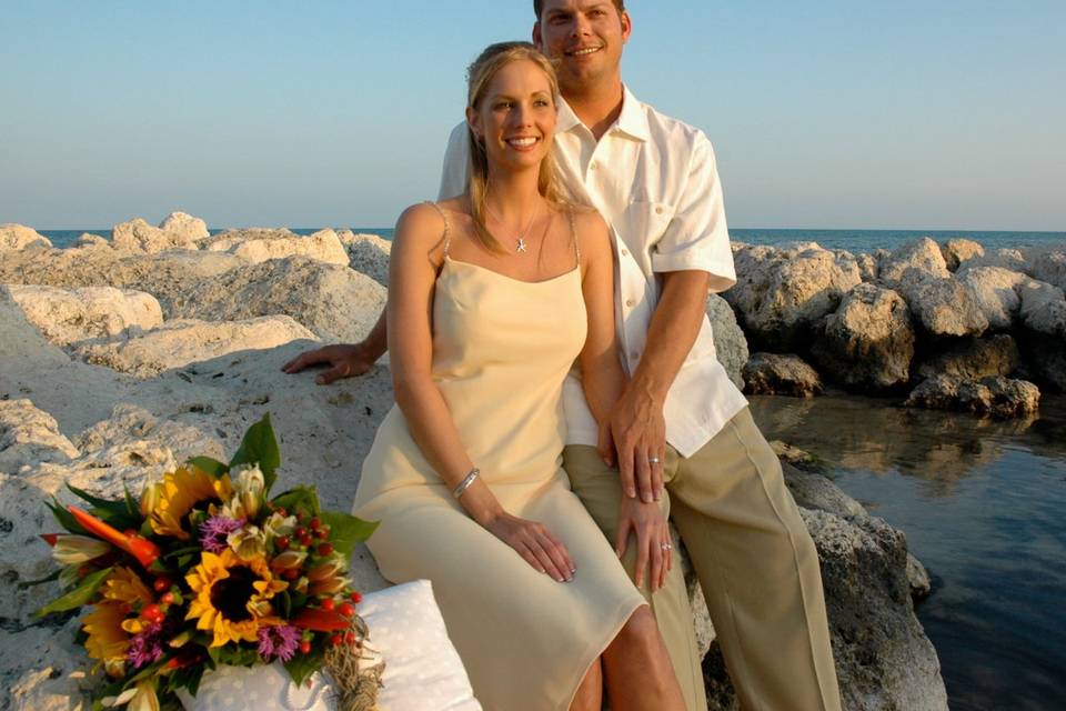 Couple on the Rocks at Beach