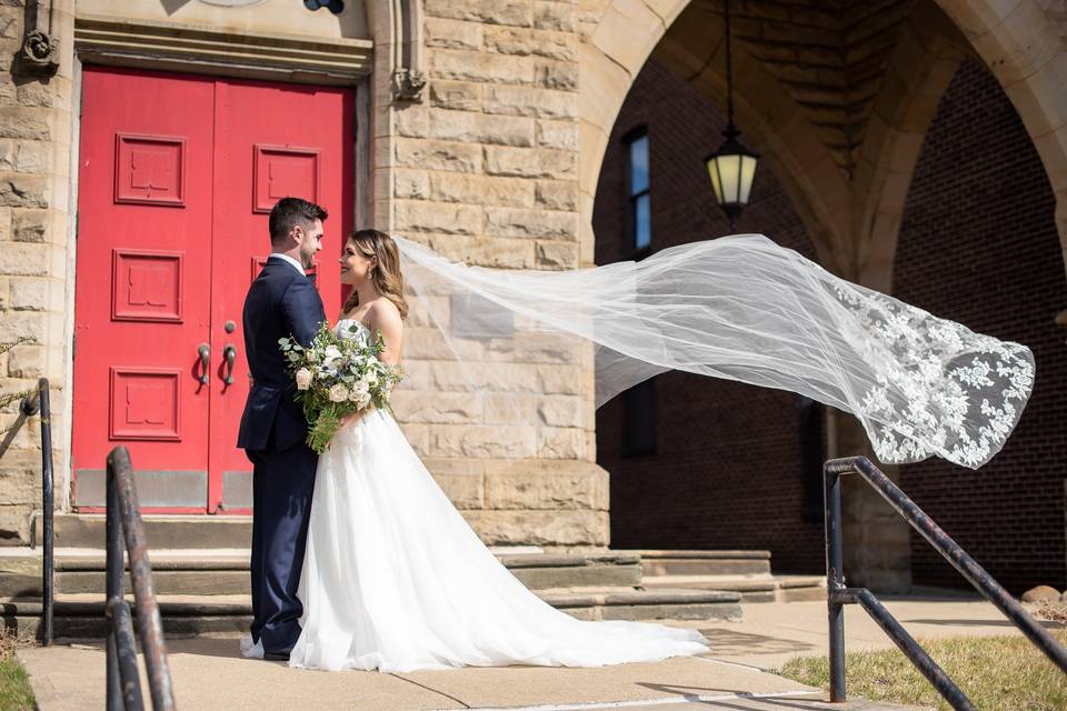 Old stone chapel entrance