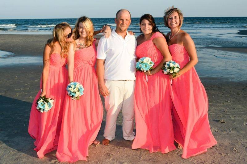 Groom with the bridesmaids