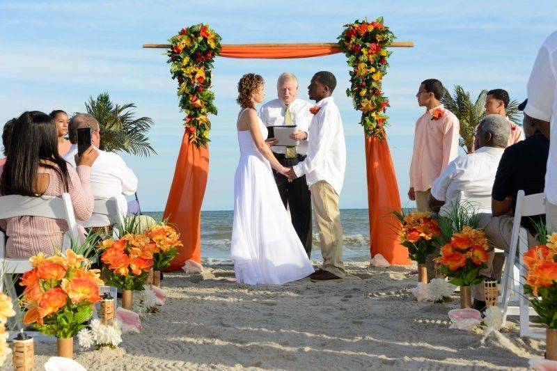 Outdoor wedding ceremony