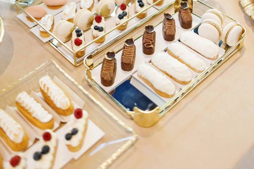 Delicate pastries with elegant