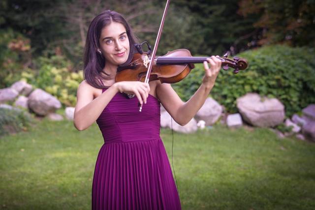 Solo violin in the garden