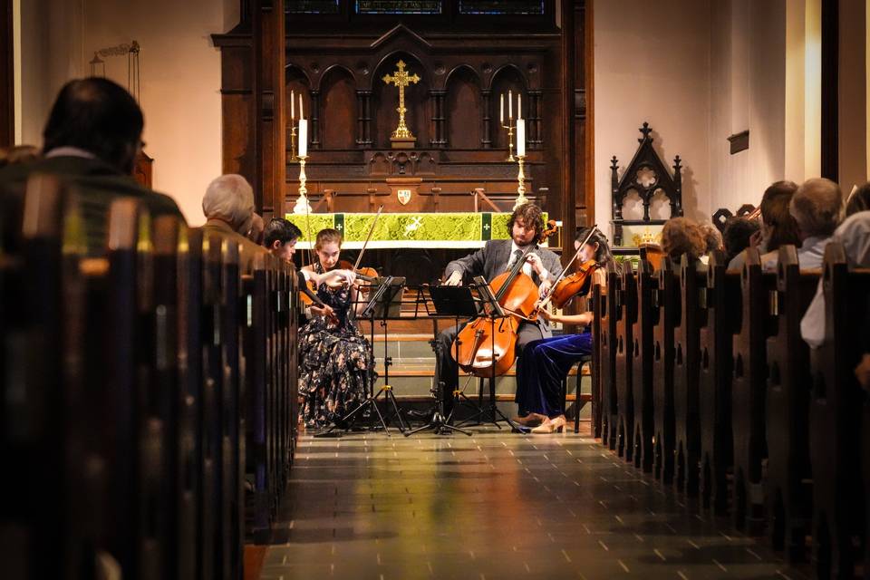 Church quartet from the aisle