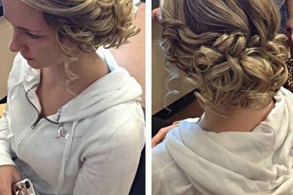 Curled low bun