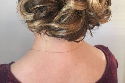 Neat curled updo