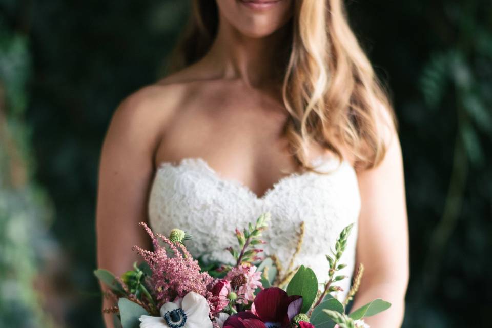 Colorful bridal bouquet.