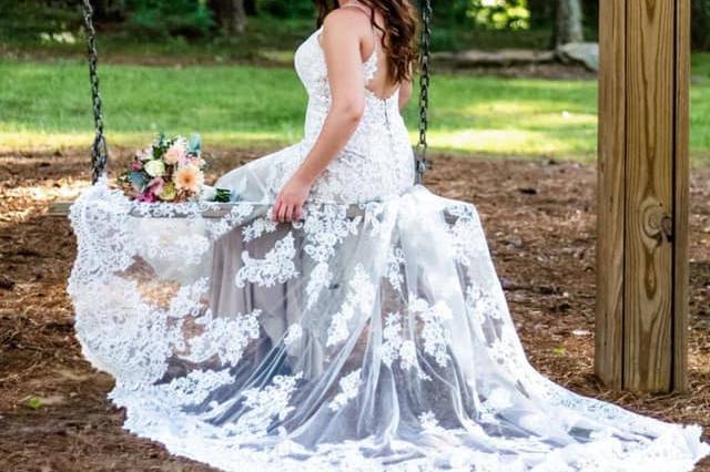 Bride on swing