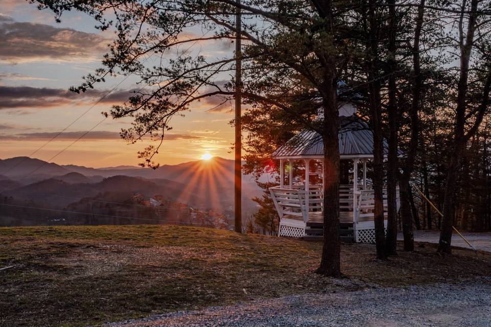 Gazebo at sunset