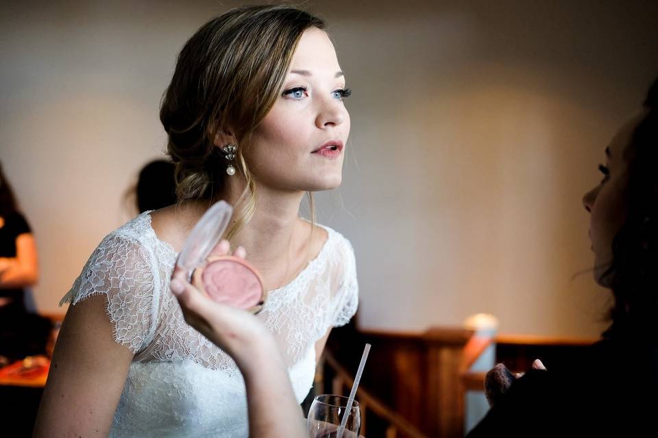 Bride getting ready