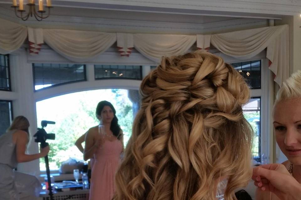 Pin curls updo