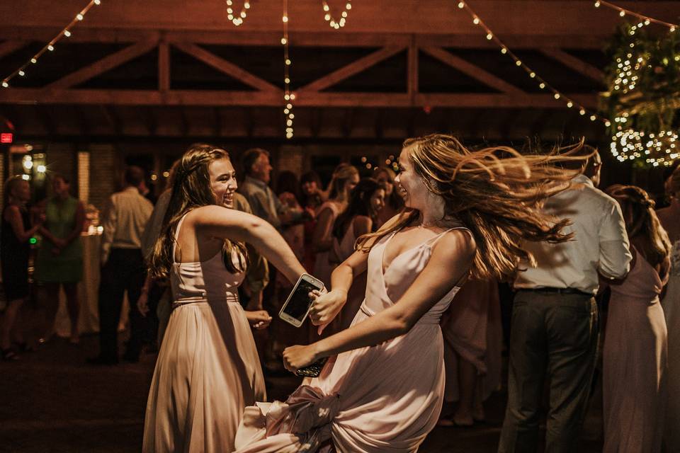 Bridesmaids dancing