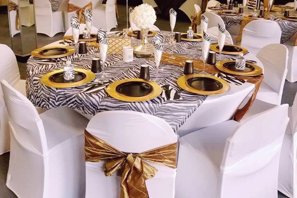 Gold and black baby shower