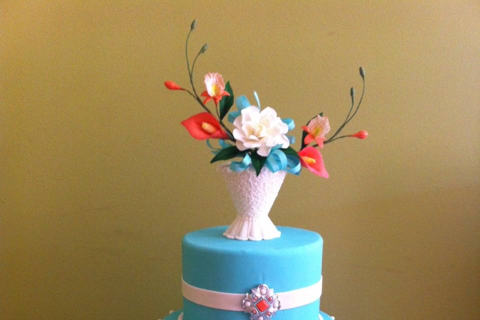 Sky blue cake
