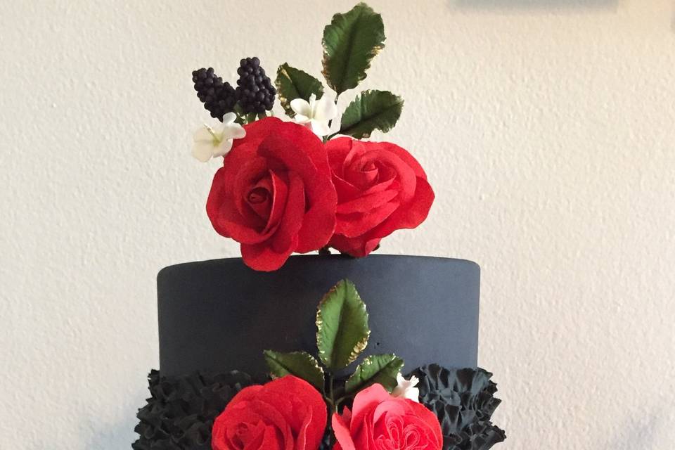 Black colored with rose design