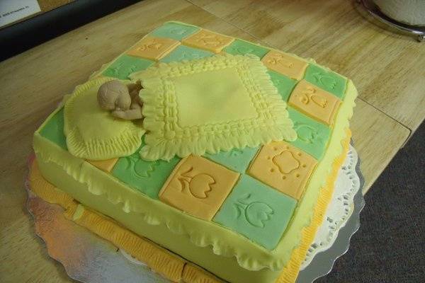 Baby Christening Cake. Covered with fondant