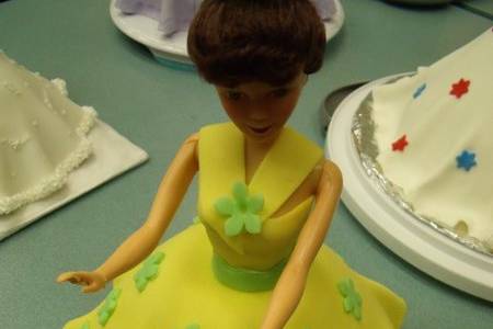 Doll Cake. Covered with fondant.