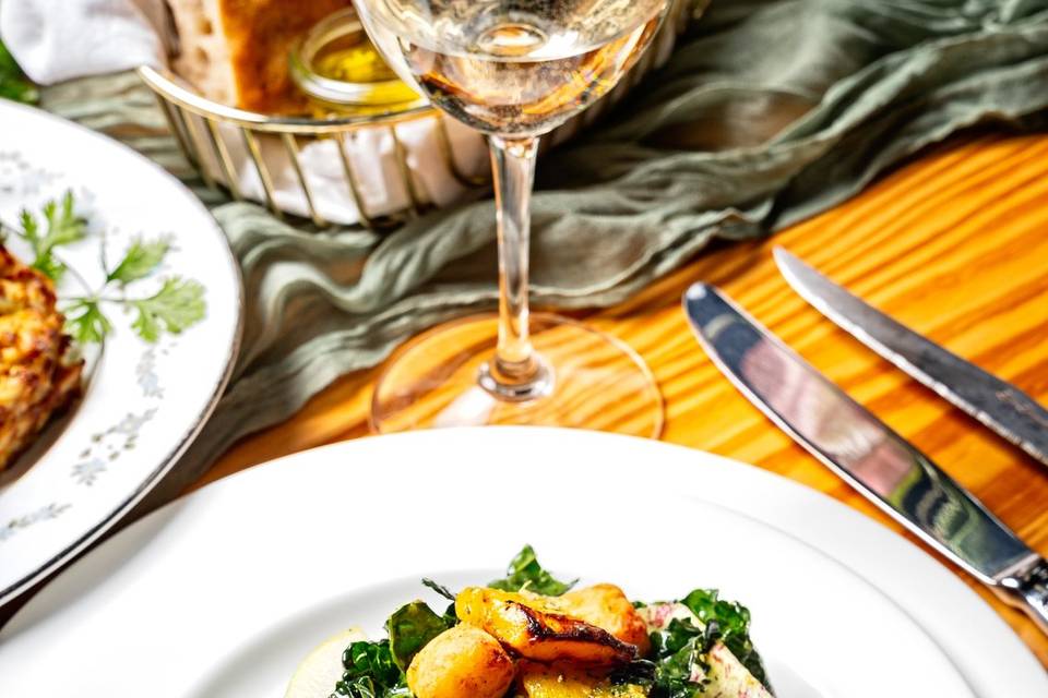 Plated autumn salad