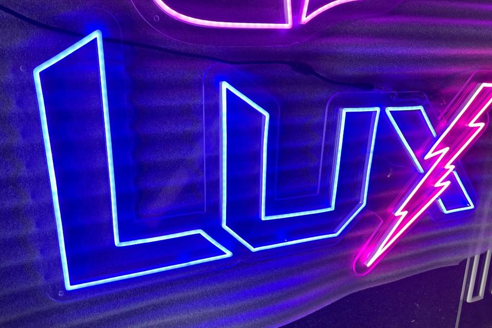 Blue and pink neon light design