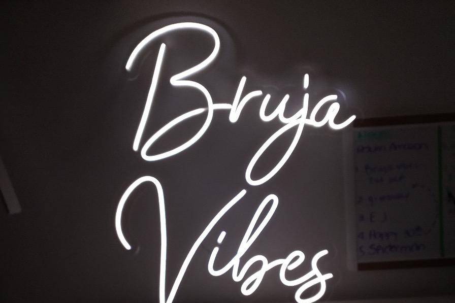 White neon lights with clear backing