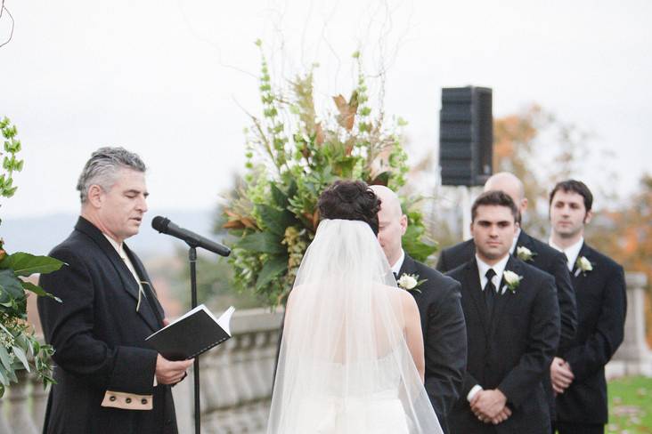 An autumn wedding at a castle in the valley