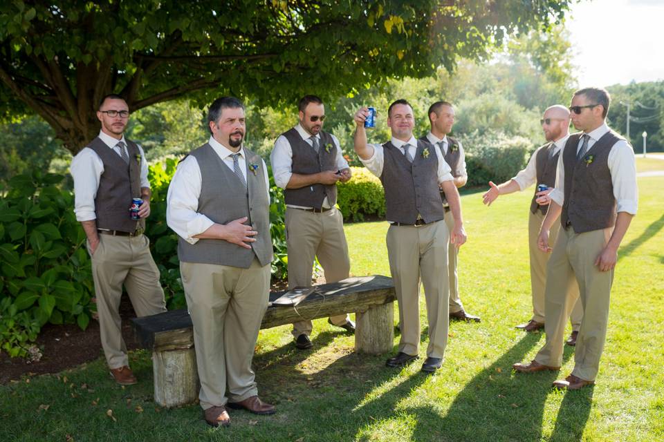 The groom with his groomsmen