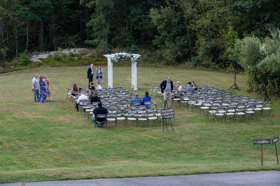 Outdoor wedding setup