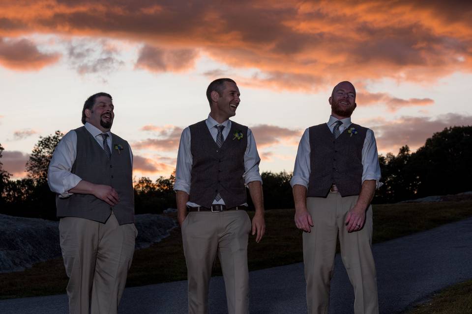 The groom with his groomsmen