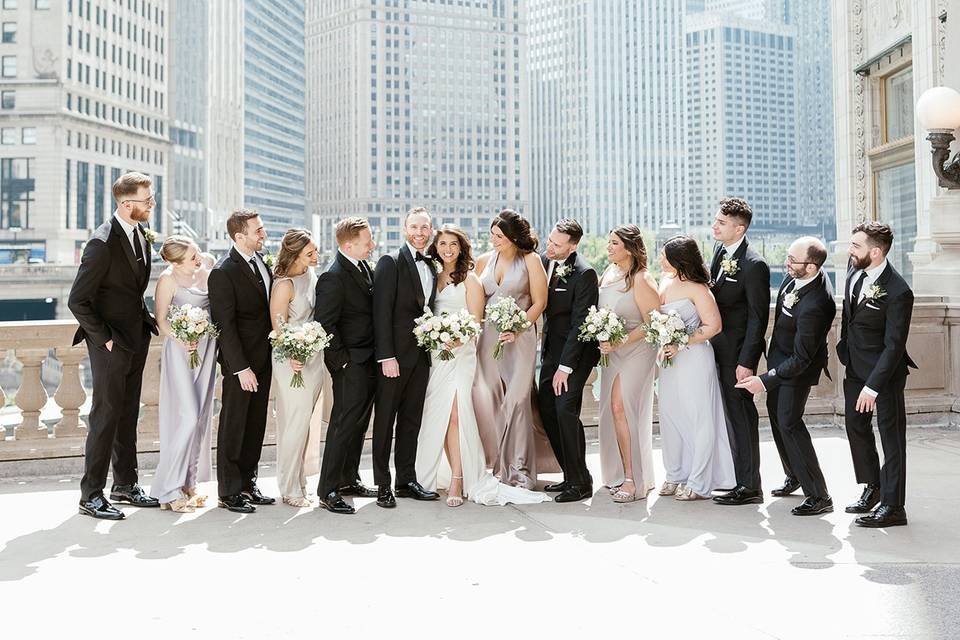 Wrigley Building Wedding Party