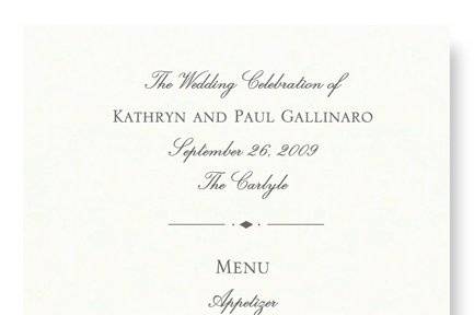 Vera Wang Oyster White Personalized Menu Cardshttp://bit.ly/aHqHdh
