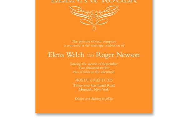 Vera Wang Engraved Calligraphic Crest Mandarin Wedding Invitations79-79556