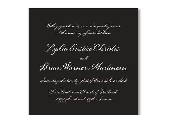 Vera Wang Black Engraved Wedding Invitations85-85646