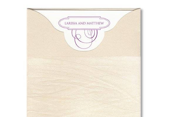 Vera Wang Oyster White Invitation in Opal with Tulle Pocket85-85744