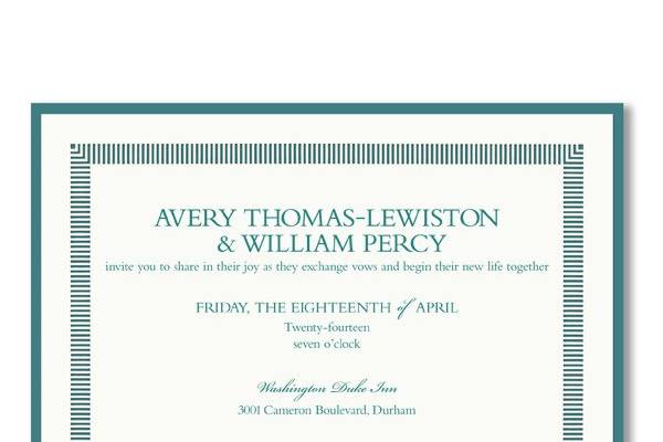 Vera Wang Teal Chime Laser-cut Layered Invitation Cards85-85940