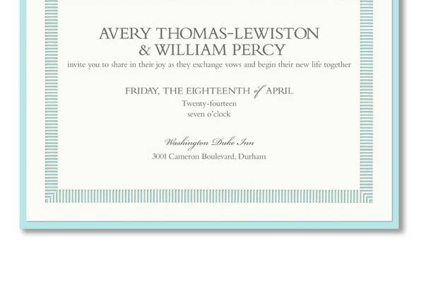 Vera Wang Aquamarine Chime Laser-cut Layered Invitation Cards85-85982