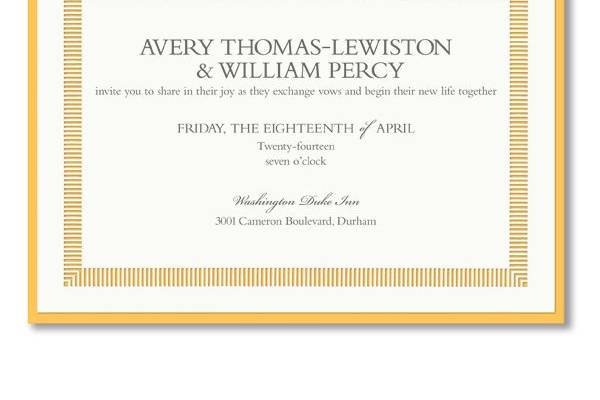 Vera Wang Saffron Chime Laser-cut Layered Invitation Cards85-86038