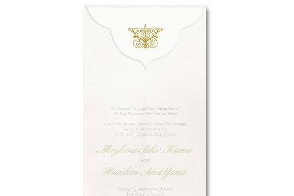 Vera Wang Embossed Scroll Vellum Sleeve Wedding Invitations85-55147-2