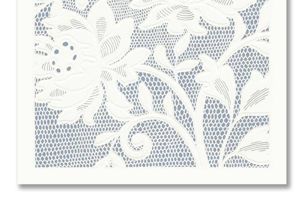 Vera Wang Alencon Blue Lace Square Wedding Invitation Folder85-67684